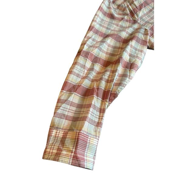 Red White Plaid Long Sleeve Button Down Shirt Men's Size XXL - Picture 4 of 7